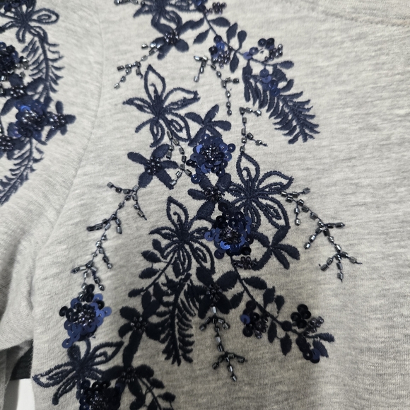 Lilly Pulitzer Gray Long Sleeve Dress with Black Embroidery - Picture 6 of 7